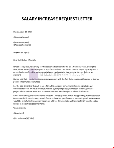 Salary Increase Professional Request Letter
