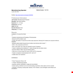 Manufacturing Resume example document template