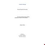 Research Proposal Title Page: An Example for Effective Community Research example document template
