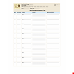 Organize Your Storage with a Comprehensive Self Storage Inventory List example document template