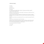 Complaint Letter Format Template example document template