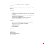 Real Estate Appraiser Job Description example document template