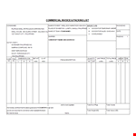 Commercial Invoice Template including Packing List example document template