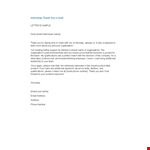 Thank You Email After Interview Template - Insert, Thank, Organization, Qualifications example document template 