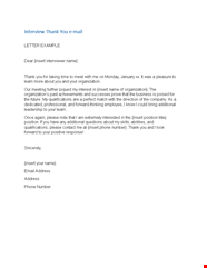 Thank You Email After Interview Template Insert Thank Organization 