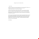 Medical Officer Resignation Letter example document template