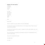 Resignation Letter For Retail Supervisor example document template