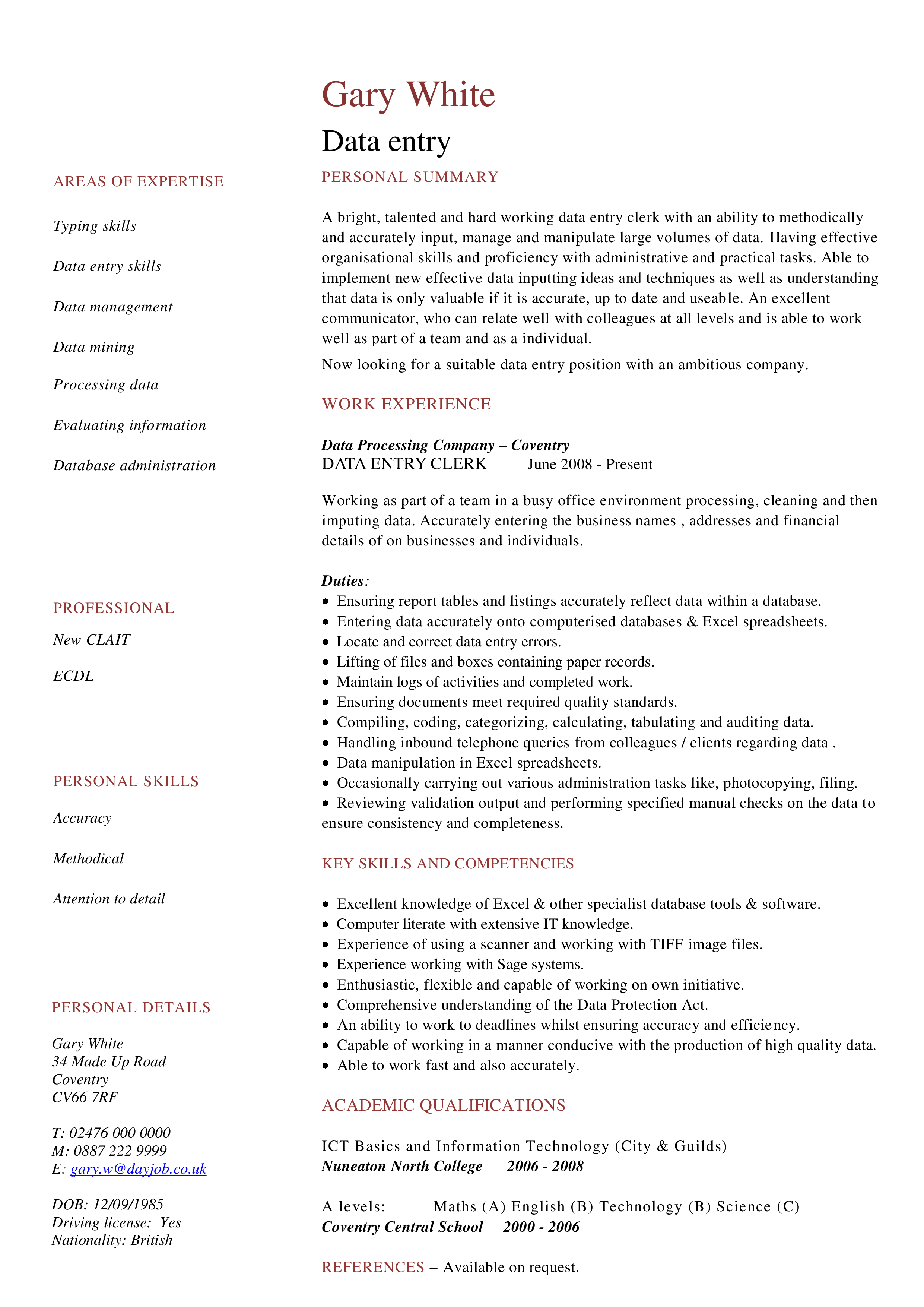 Data Entry Clerk Resume Skills Accurate Working Entry data-entry-clerk-resume-skills-accurate-working-entry