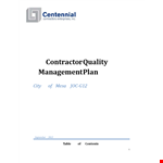 Construction Quality Management Plan example document template