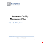Construction Quality Management Plan example document template 