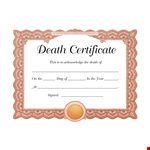 Death Certificate Template - Create Official Death Certificates Online example document template