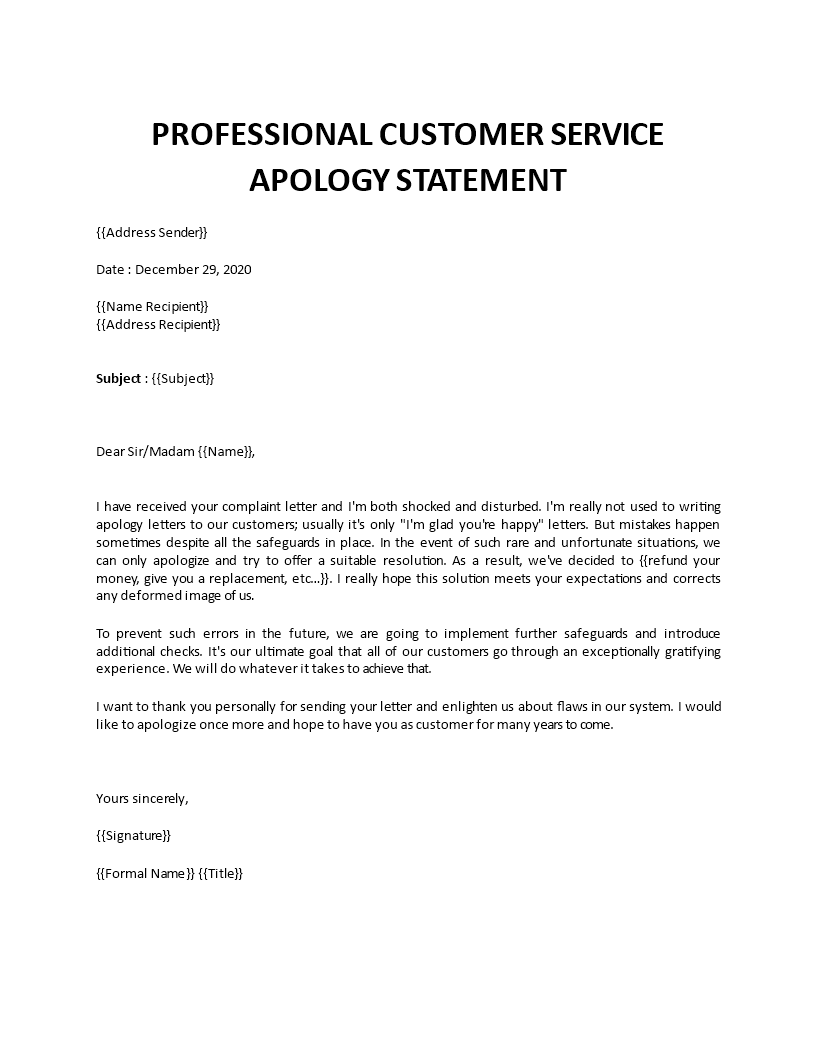 apology customer service statement support Main Image apology customer service statement support