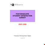 Postgraduate Student Satisfaction Survey Template example document template