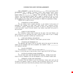 Joint Venture Agreement Template - Create a Strategic Construction Partnership example document template