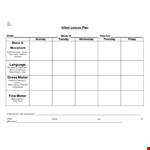 Engaging Infant Lesson Plan | Music, Character Activities, and Movement example document template
