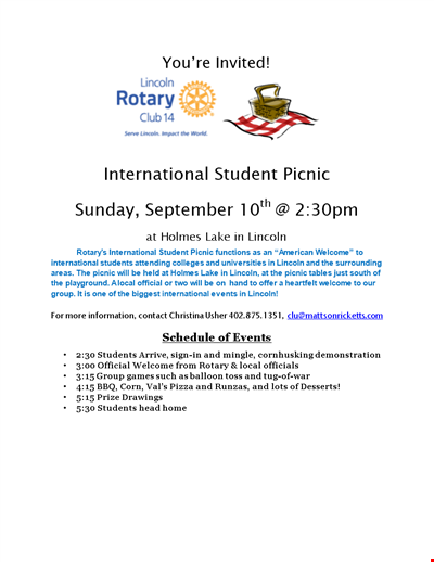 Welcome International Students to the Lincoln Picnic with our Picnic Flyer Template