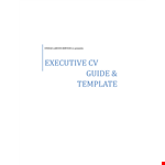 Sample Executive Resume Format - Position, Section example document template