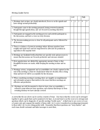 Meeting Quality Survey