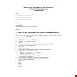 Landlords Offer Letter Sample example document template