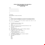 Landlords Offer Letter Sample example document template 