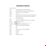 Editable Wedding Schedule Template example document template