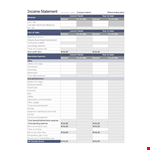 Free Income Statement Template - Track Total Sales and Income Amount example document template