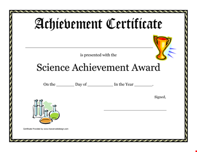 Free Science Achievement Award Certificate Template - Customize & Print