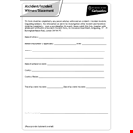 Accident Witness Statement Form - Complete Your Incident Statement example document template