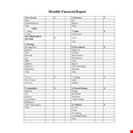 Monthly Financial Report - Insurance, Taxes, Other Income example document template