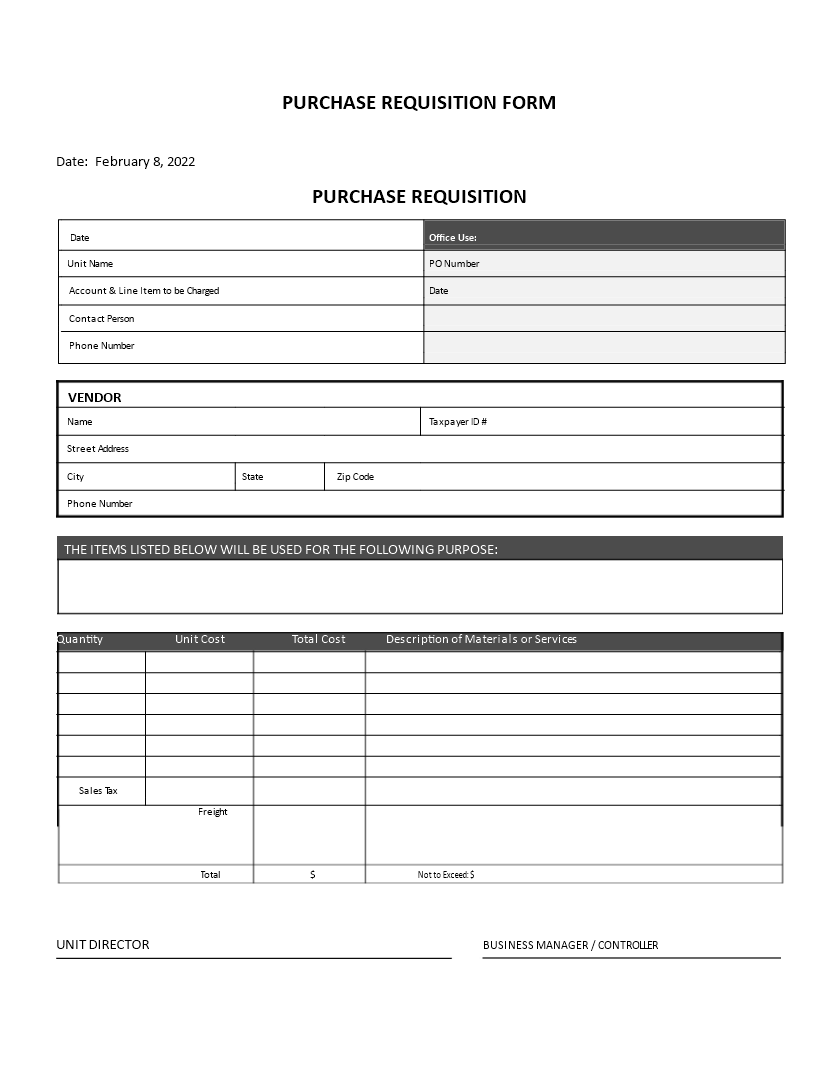 purchase requisition form Main Image purchase requisition form