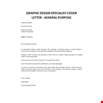 Graphic Design Specialist cover letter example document template