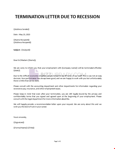 Termination letter