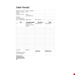 Simple Sales Receipt Format example document template