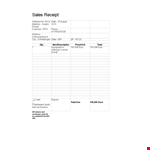 Simple Sales Receipt Format example document template 