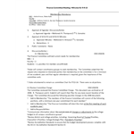 Finance Committee Meeting Minutes  example document template