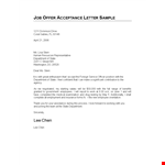 Accepting Job Offer example document template