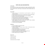 Sales Associate Junior Job Description example document template