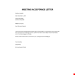 Meeting acceptance email sample example document template 