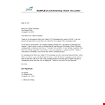 Thank You Letter for Nurse Scholarship from Miracosta College Foundation example document template 