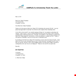 Thank You Letter for Nurse Scholarship from Miracosta College Foundation example document template