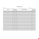 Project Volunteer Sign In Sheet - Track and Manage Volunteer Attendance example document template