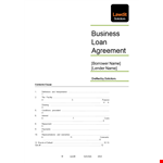 Simple Business Loan Agreement | Borrower & Lender Agreement example document template