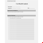 Cost Benefit Analysis Template - Free Download example document template