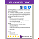 Best Job Description Template example document template