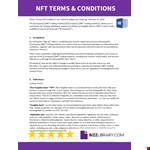 NFT Terms and Conditions Template example document template