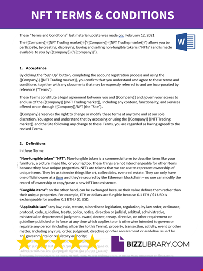 NFT Terms and Conditions Template