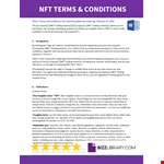 NFT Terms and Conditions Template example document template 