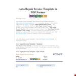 Free Printable Auto Repair Invoice example document template