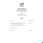 President's Legislative Conference Call Meeting Agenda example document template