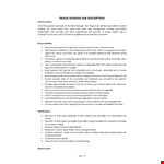 Triage Nursing Job Description example document template